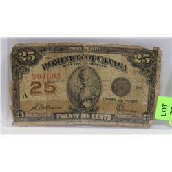 1923 CANADIAN SHINPLASTER