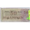 Image 1 : 1923 GERMAN 50 MILLION MARK BANKNOTE.