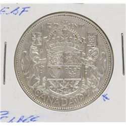 SCARCE KEY DATE 1947 MAPLE LEAF 50 C