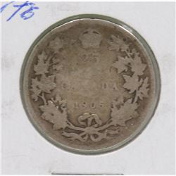 KEY DATE 1905 EDWARD VII 25C