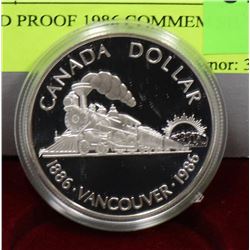 CASED PROOF 1986 COMMEM SILVER $1