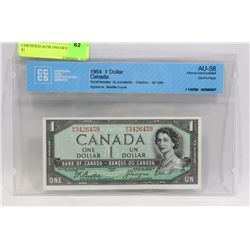 CERTIFIED AU58 1954 DEVILS FACE $1