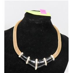 BLACK & RHINESTONE DESIGNER NECKLACE