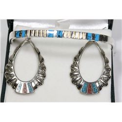 .925 SILVER BANGLE BRACLET AND MATCHING EARRINGS