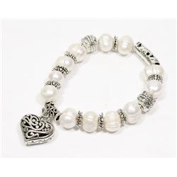 FRESHWATER PEARL HEART SHAPED BRACELET