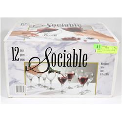 LIBBY SOCIABLE BOX OF 12 WINE GLASSES