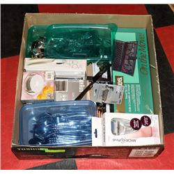 LARGE FLAT OF NEW ITEMS WITH SOME SILVERWARE SETS