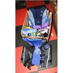 LARGE BOX OF LIFE JACKETS ADULT AND YOUTH