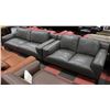 Image 1 : NEW GENUINE GREY LEATHER 89" SOFA W/ 67" LOVE SEAT