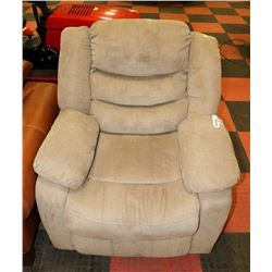 BROWN FABRIC POWER RECLINING CHAIR