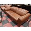 Image 5 : GENUINE BROWN LEATHER LIFT BACK 90" SOFA W/ 77"
