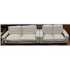 Image 1 : 86" IVORY LEATHER SOFA WITH MATCHING 60" LOVESEAT.