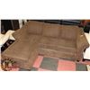 Image 1 : DARK BROWN CHENILLE SECTIONAL-REVERSIBLE