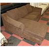 Image 2 : DARK BROWN CHENILLE SECTIONAL-REVERSIBLE