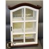 Image 1 : WALL MOUNTED CURIO CABINET - WHITE W/BROWN