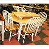 Image 1 : TWO TONE WOOD TABLE WITH 4 CHAIRS AND 18" LEAF,