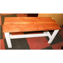 STAINED FARM BENCH 45" X 14" X 19" HIGH
