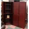 Image 1 : 4PC CHERRY WOOD TONE CORNER CABINET SET.