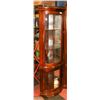 Image 1 : ESTATE WOOD CORNER CURIO CABINET, 17"X17"X72".