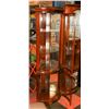 Image 2 : ESTATE WOOD CORNER CURIO CABINET, 17"X17"X72".