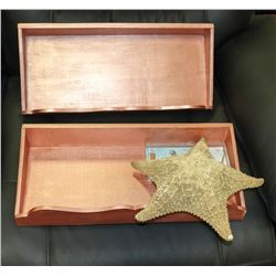 2 COPPER FINISHED 18" FLOATING WALL SHELVES WITH