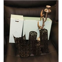 PARTYLITE CANDLE SETS WITH BIRD CANDELABRA