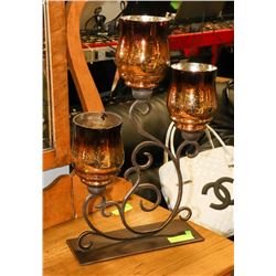 LARGE SHOWHOME PEDESTAL 3 CANDLE HOLDER.