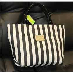 WHITE AND BLACK STRIPED MICHAEL KORS REPLICA BAG