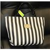 Image 1 : WHITE AND BLACK STRIPED MICHAEL KORS REPLICA BAG