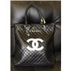 Image 1 : CHANEL REPLICA BLACK BAG, WHITE LOGO