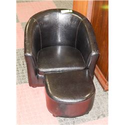 KIDS LEATHERETTE CHAIR OTTOMAN