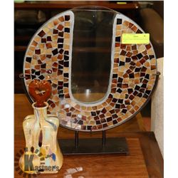 MOSAIC VASE AND MURANO STYLE VASE