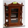 Image 1 : CHERRY WOOD WALL MOUNTED CURIO CABINET -