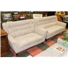 Image 1 : BEIGE FABRIC 82" SOFA WITH 61" LOVE SEAT.