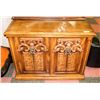 Image 1 : ESTATE WOOD CARVED STYLE CABINET, 40"X14"X31".