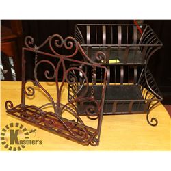 RECIPE BOOK STAND AND METAL FRUIT BASKET 2 TIER