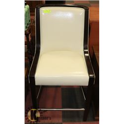 28" IVORY LEATHER BAR HEIGHT CHAIR