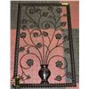 Image 1 : BLACK FLOWER & LEAF MOTIF WALL ACCENT PIECE -