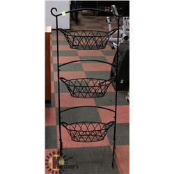 'GOURMET BASICS' 3 TIER STEEL WIRE FRAME  BASKET