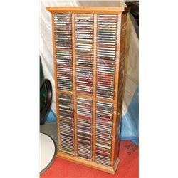 ESTATE OAK MEDIA STAND WITH CD'S