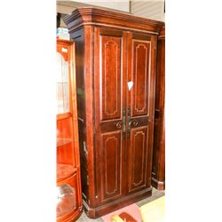 WOOD ARMOIRE, 45"X23"X87.5".