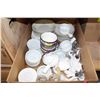 Image 1 : BOX OF ASSORTED SERVING DISHWARE & SILVERWARE SETS