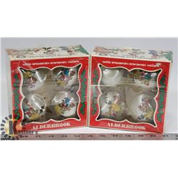 8 SATIN VINTAGE SNOW WHITE DISNEY ORNAMENTS