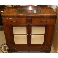 VINTAGE CHINA CABINET, 43.5"X16"X44"