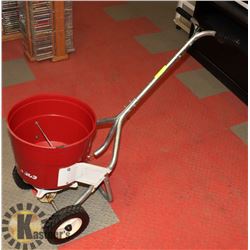 RED UNIVERSAL FERTILIZER SPREADER WITH 12"X12"
