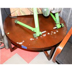 WOOD ROUND COFFEE TABLE - AS IS,