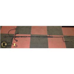 SET OF 3 BLACK WROUGHT IRON HANGING FLOWER