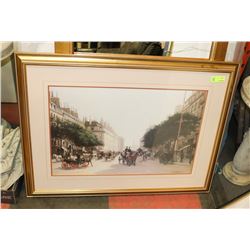 VINTAGE ESTATE HORSE DRAWN CARRIAGE FRAMED