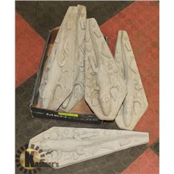 LOT OF 5 CONCRETE ALLIGATORS PAINTABLE 17" LONG