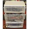 Image 1 : 4 DRAWER MOVEABLE STORAGE UNIT WTH CONTENTS